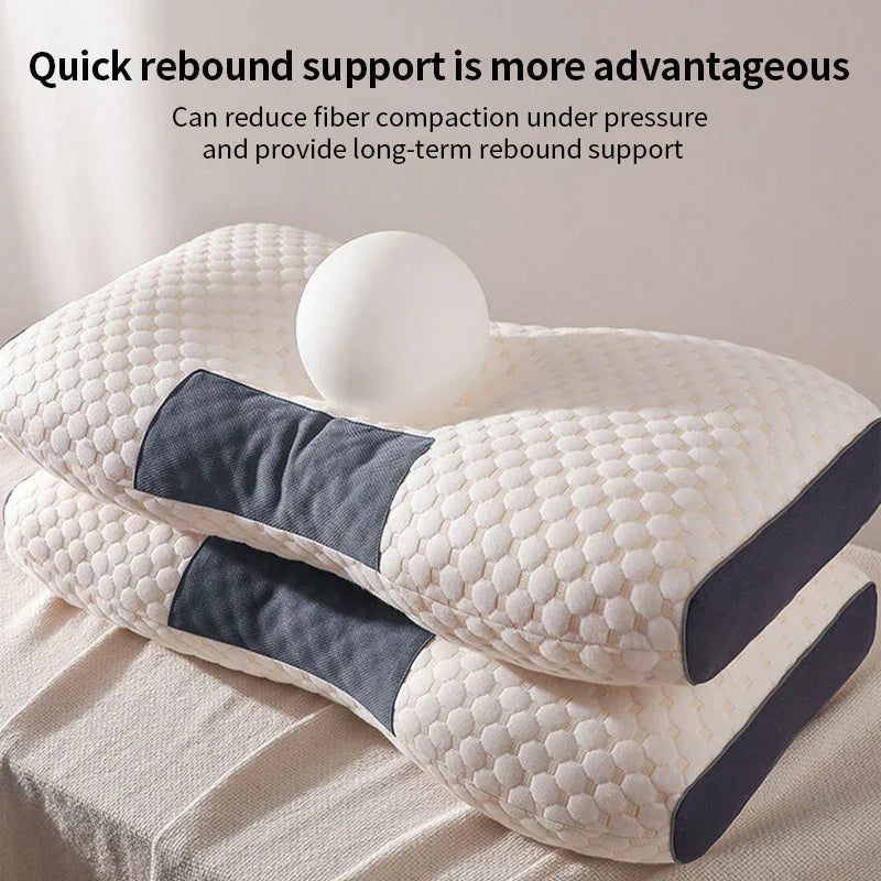 Neck Pillow for Sleeping - Cervical Support, Soybean Fiber Massage Pillow