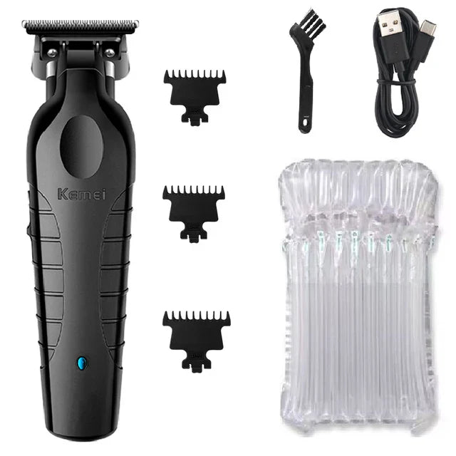 Kemei 2299 Barber Cordless Hair Trimmer 0mm Zero Gapped Carving Clipper Detailer Professional Electric Finish Cutting Machine [HAI]