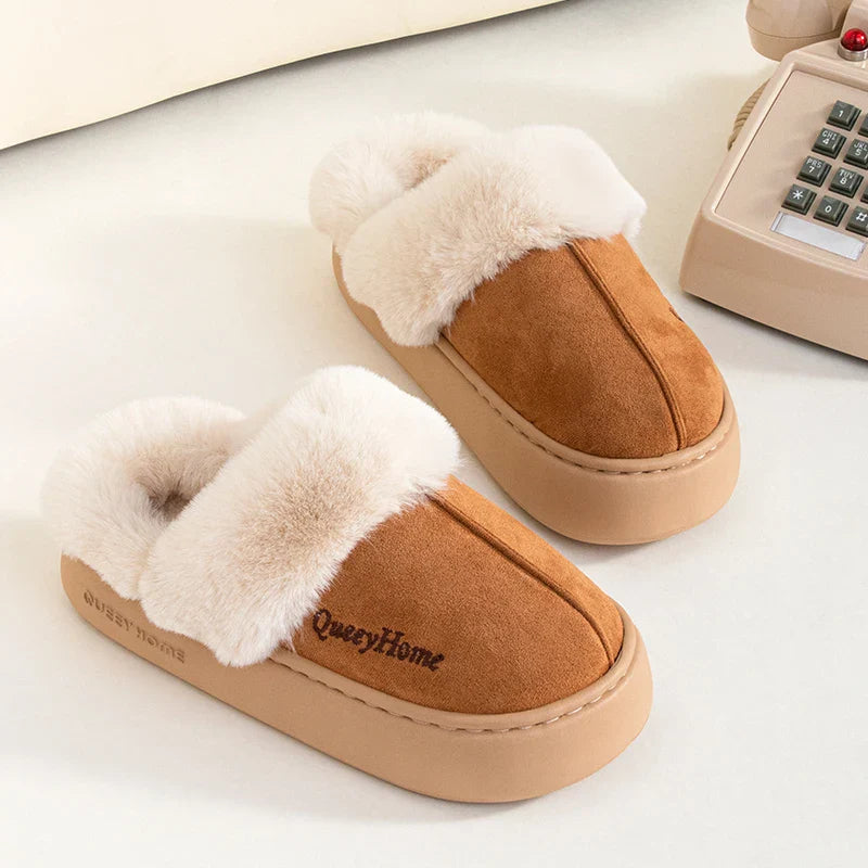 Winter Cotton Slippers | Warm Plush Indoor-Outdoor Shoes for Women & Men | Versatile Flat-Bottom Design with Anti-Slip Soles