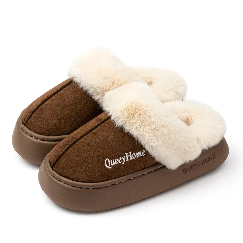 Winter Cotton Slippers | Warm Plush Indoor-Outdoor Shoes for Women & Men | Versatile Flat-Bottom Design with Anti-Slip Soles